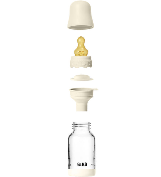 BIBS Bohemen Babyflesje - 120 ml - Glas/Natuurlijk Rubber - Ivor - BIBS - OneSize - Babyflesjes