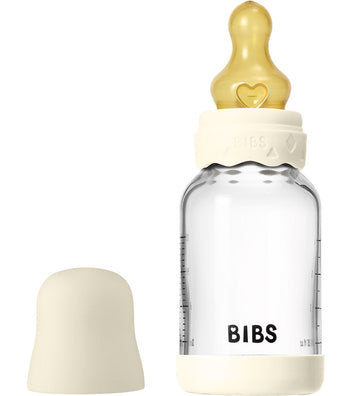 BIBS Bohemen Babyflesje - 120 ml - Glas/Natuurlijk Rubber - Ivor - BIBS - OneSize - Babyflesjes