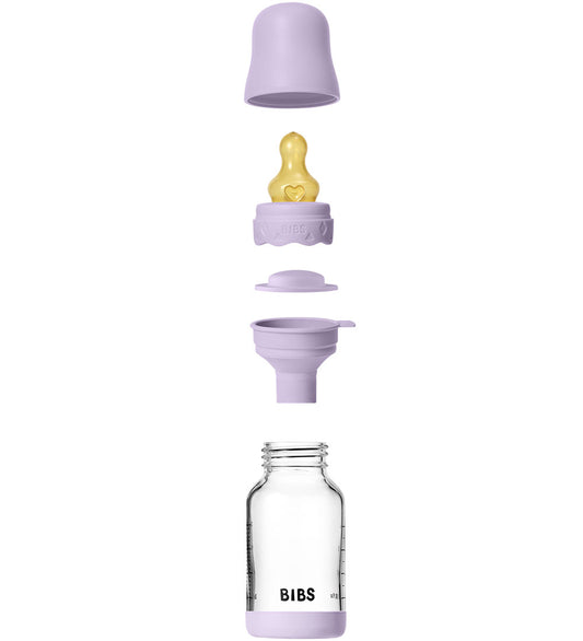 BIBS Bohemen Babyflesje - 120 ml - Glas/Natuurlijk Rubber - Viol - BIBS - OneSize - Babyflesjes