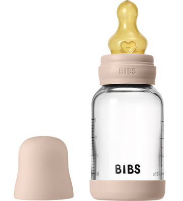 BIBS Babyflesje - 120 ml - Glas/Natuurlijk Rubber - Blush - BIBS - OneSize - Babyflesjes
