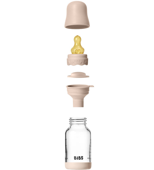 BIBS Bohemen Babyflesje - 120 ml - Glas/Natuurlijk Rubber - Blus - BIBS - OneSize - Babyflesjes