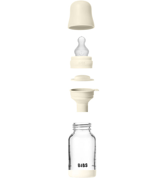 BIBS Babyflesje - 120 ml - Glas/Silicone - Ivory - BIBS - OneSize - Babyflesjes