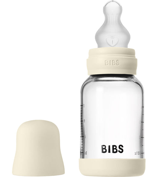 BIBS Babyflesje - 120 ml - Glas/Silicone - Ivory - BIBS - OneSize - Babyflesjes