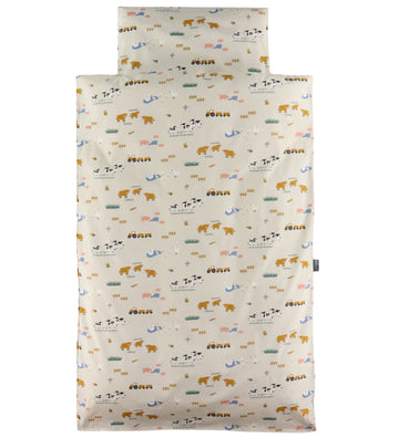 Nørgaard Madsens Beddengoed - Baby - Beige m. Boerderij - Nørgaard Madsens - Baby - Beddengoed - Baby