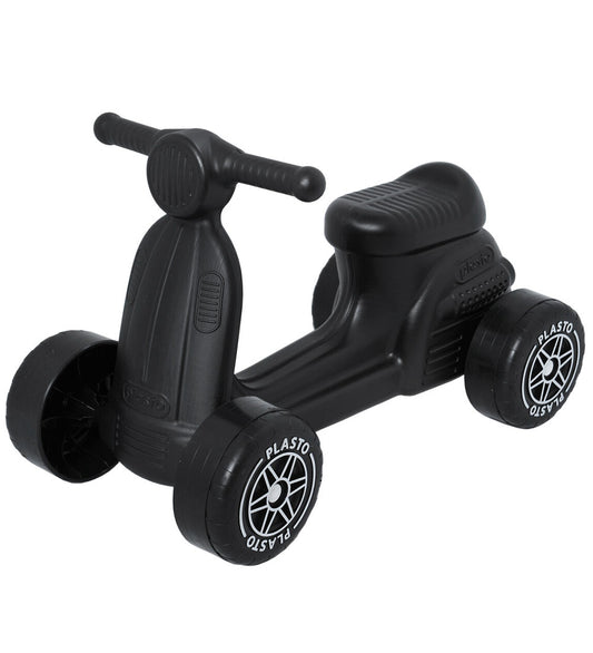 Plasto Scooter met stille wielen - Zwart - Plasto - OneSize - Loopfietsen