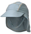 Wheat Zonnehoed - Tonga - UV40+ - Blue Zwemmen Stripe - Wheat - 44-47 cm - Zwemhoedjes