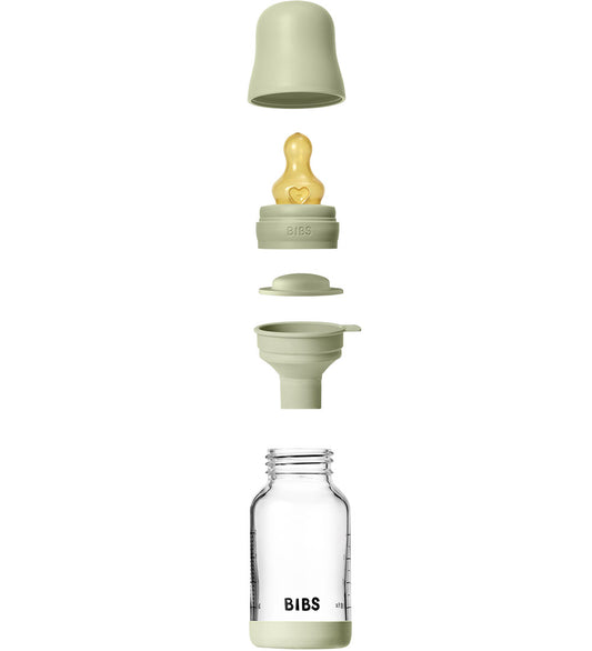 BIBS Babyflesje - 120 ml - Glas/Natuurlijk Rubber - Sage - BIBS - OneSize - Babyflesjes