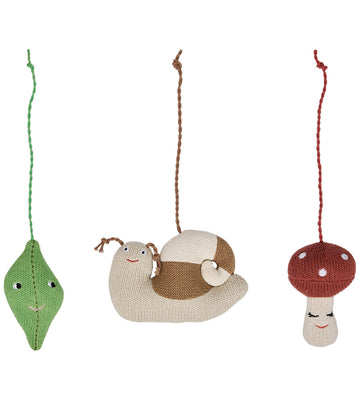 OYOY Hangspeeltje - 3 stk - Bos - Bruin/Groen/Rood - OYOY - OneSize - Hangspeeltjes