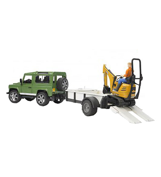 Bruder Auto - Land Rover Defender en JCB graafmachine... - 02593 - Bruder - OneSize - Auto´s