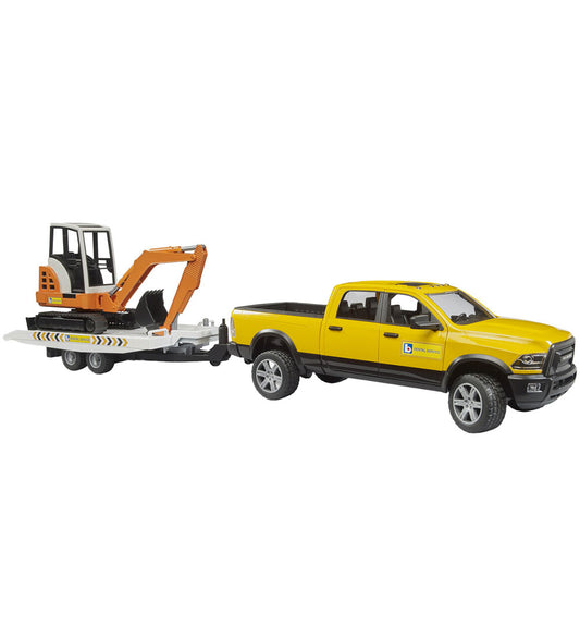 Bruder Auto - RAM Verhuurservice m. Aanhangwagen en Mini Ex... - - Bruder - OneSize - Auto´s