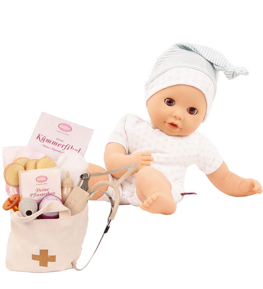 Götz Pop m. Accessoires - Cosy Aquini - 33 cm - Wees een dokter - Götz - OneSize - Poppen