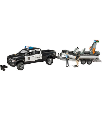 Bruder Poltibil - RAM 2500 m. Trailer, Boot, Licht/Geluid... - 0 - Bruder - OneSize - Auto´s