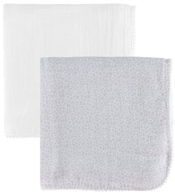 Jack o Juno Wikkeldoek - 120x120 cm - 2-pack - Pom Pom - Pearl/G - Jack o Juno - OneSize - Wikkeldoeken