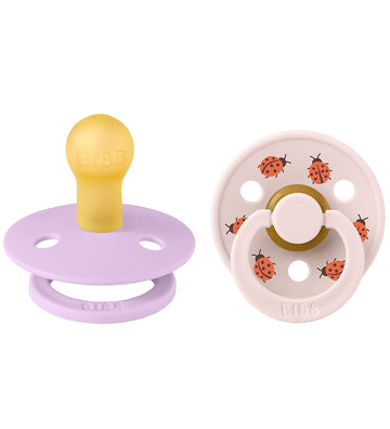 BIBS Colour Fopspenen - Maat 1 - 2-pack - Rond - Violet Sky Mix - BIBS - 0-6 mnd - Fopspenen