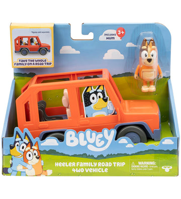 Bluey Speelset - Familie 4WD Vakantie Auto m. Figuur - Bluey - OneSize - Auto´s