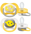 Philips Avent Fopspenen - 2-pack - Ultra Air - Wit/Geel m. Print - Philips Avent - OneSize - Fopspenen
