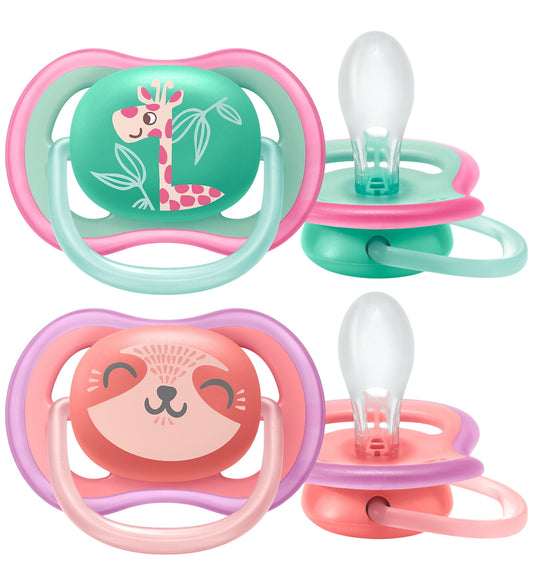Philips Avent Fopspenen - 2-pack - Ultra Air - Roze/Groen m. Pri - Philips Avent - OneSize - Fopspenen