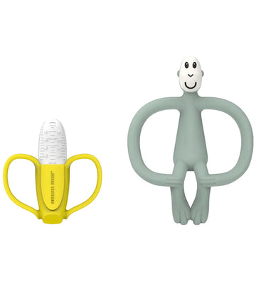 Matchstick Monkey Bijtring - 2-pack - Banana & Monkey - Groen - Matchstick Monkey - OneSize - Bijtringen