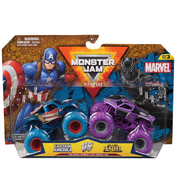 Monster Jam Truck - 1:64 - Marvel - 2-pack - Captain America teg - Monster Jam - OneSize - Auto´s