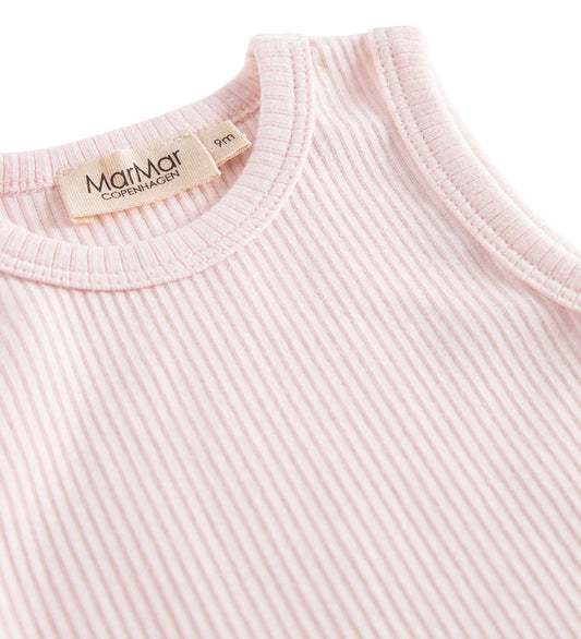 MarMar Romper mouwloos - Rib - Mouwloos - Noos - Roze - MarMar - 2 jaar (92) - Rompers Mouwloos