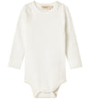 MarMar Romper l/s - Rib - Modaal - Noos - Zachtjes White - MarMar - 2 jaar (92) - Rompers Lange Mouw