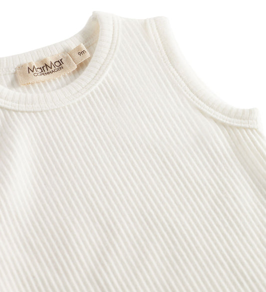 MarMar Romper mouwloos - Rib - Mouwloos - Noos - Zacht White - MarMar - 3 jaar (98) - Rompers Mouwloos