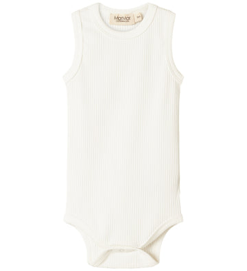 MarMar Romper mouwloos - Rib - Mouwloos - Noos - Zacht White - MarMar - 74 - Rompers Mouwloos