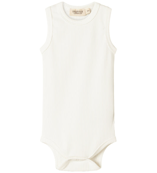MarMar Romper mouwloos - Rib - Mouwloos - Noos - Zacht White - MarMar - 74 - Rompers Mouwloos