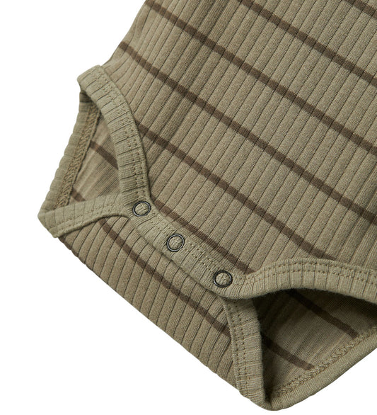 Lil Atelier Romper l/s - Rib - Noos - NbmKail - Overland Trek - Lil Atelier - 1½ jaar (86) - Rompers Lange Mouw