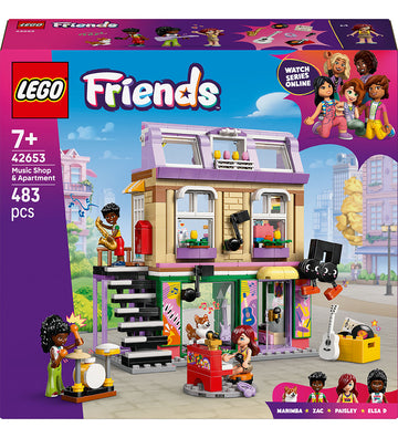 LEGO® Friends - Muziekwinkel en appartement 42653 - 483 Onderdel - LEGO® - OneSize - Blokken