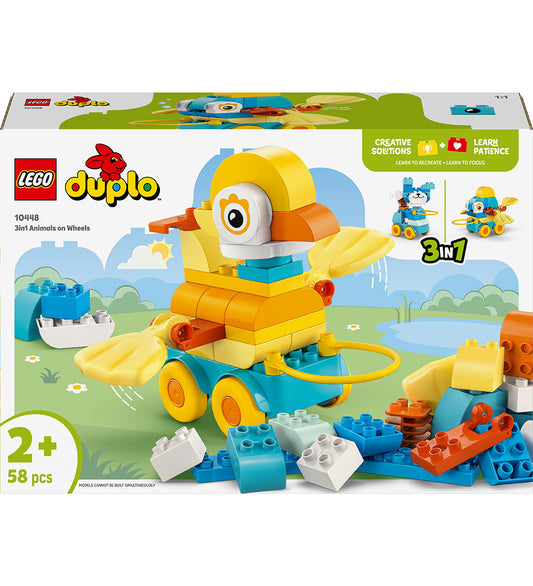 LEGO® DUPLO® - 3-in-1 dieren op wielen 10448 - 58 Onderdelen - LEGO® - OneSize - Blokken
