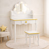 Houten Kaptafel Baninni Cloudy Wit