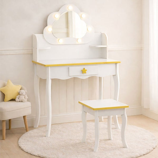 Houten Kaptafel Baninni Cloudy Wit