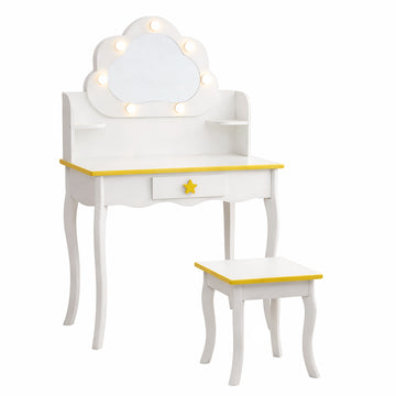 Houten Kaptafel Baninni Cloudy Wit