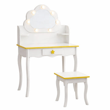 Houten Kaptafel Baninni Cloudy Wit
