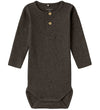 Name It Romper l/s - Rib - NbmKab - Delicioso/Melange - Name It - 62 - Rompers Lange Mouw