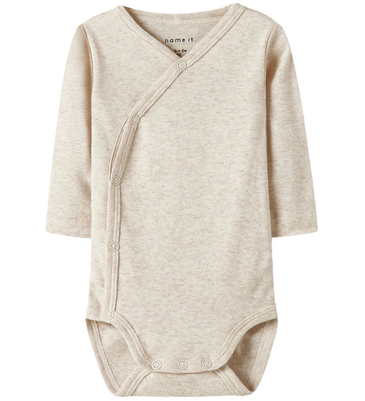 Name It Wikkel Rompers l/s - Noos - NbnBody - 2-pack - Roze/Beig - Name It - 68 - Rompers Lange Mouw
