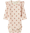 Lil Atelier Romper l/s - Rib - Noos - NbfLavo - Silver Peony m.  - Lil Atelier - 68 - Rompers Lange Mouw