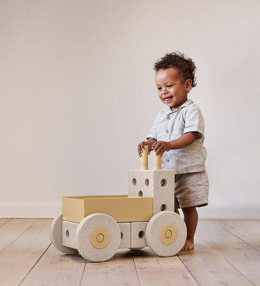 MODU Loopwagen 3-in-1 - 48x27x44 cm - Zand Grey/Honey Yellow - MODU - OneSize - Loopwagens