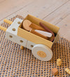 MODU Loopwagen 3-in-1 - 48x27x44 cm - Zand Grey/Honey Yellow - MODU - OneSize - Loopwagens