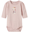 Name It Romper l/s - NbfLotus - Gepolijst Lilac m. Print - Name It - 50 - Rompers Lange Mouw