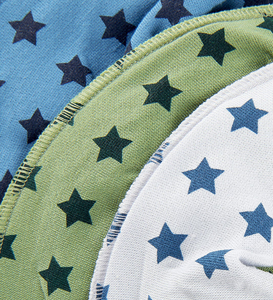 Pippi Babyslabbetje - 3-pack - Puntig - AOP - Grey Dawn - Pippi Baby - OneSize - Kwijlsjaaltjes