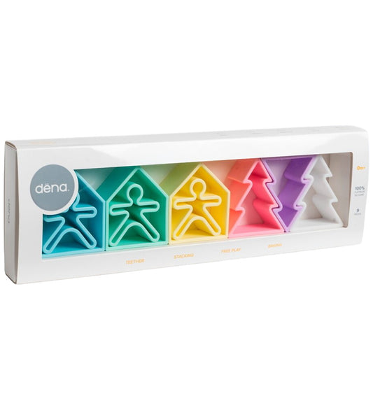 Dëna Activiteitenspeelgoed - Silicone - 9 Onderdelen - Pastel - Dëna  - OneSize - Activiteitenspeelgoed