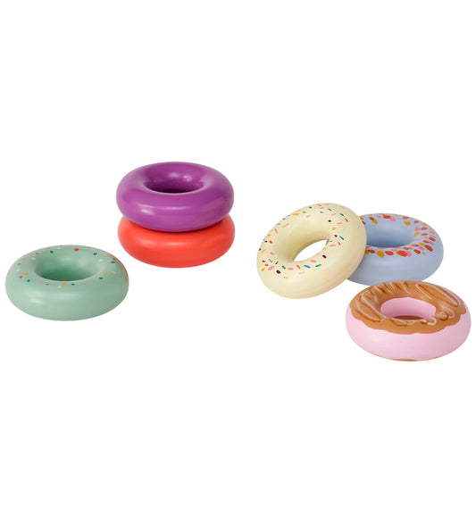 Kids Concept Donuts - 6 st. - Hout - Kids Concept - OneSize - Speelgoedeten