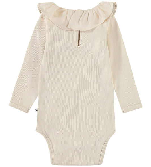 Molo Romper l/s - Rib - Faye - Summer Zand - Molo - 1 jaar (80) - Rompers Lange Mouw