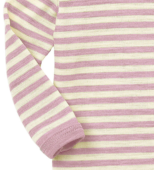 Engel Romper l/s - Wol - Rosewood Melange/Natural - Engel - 86/92 - Rompers Lange Mouw