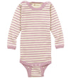Engel Romper l/s - Wol - Rosewood Melange/Natural - Engel - 86/92 - Rompers Lange Mouw