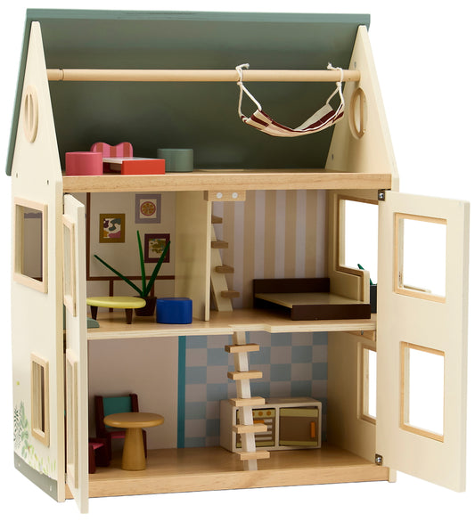 Kids Concept Poppenhuis - Aiden - 46 cm - Hout/Meerkleurig - Kids Concept - OneSize - Poppenhuizen