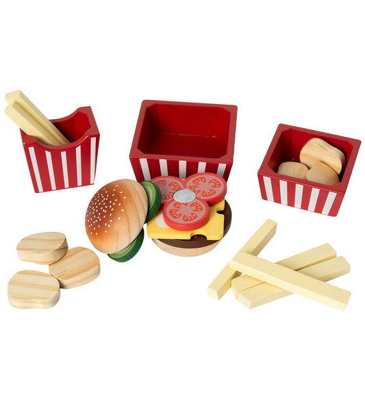 MaMaMeMo Speelgoedeten - Burgermenu - Hout - MaMaMeMo - OneSize - Speelgoedeten