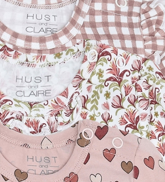 Hust and Claire Rompers l/s - 3-pack - HCBella Kleine Controle - - Hust and Claire - 2 jaar (92) - Rompers Lange Mouw